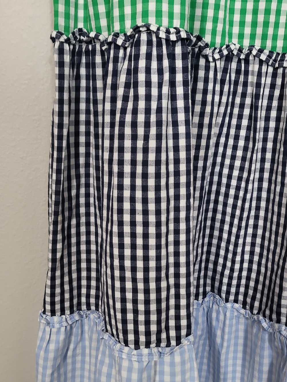 Crown & Ivy Tiered Gingham Maxi Dress Size XL Colorblock Cottagecore Cotton - Picture 6 of 12